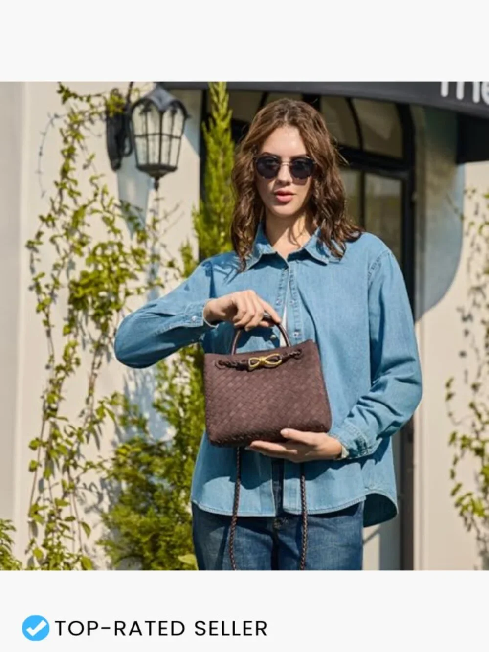 Woven Tote Bag For Women Chic | Handmade Purse With Top Handle Crossbody